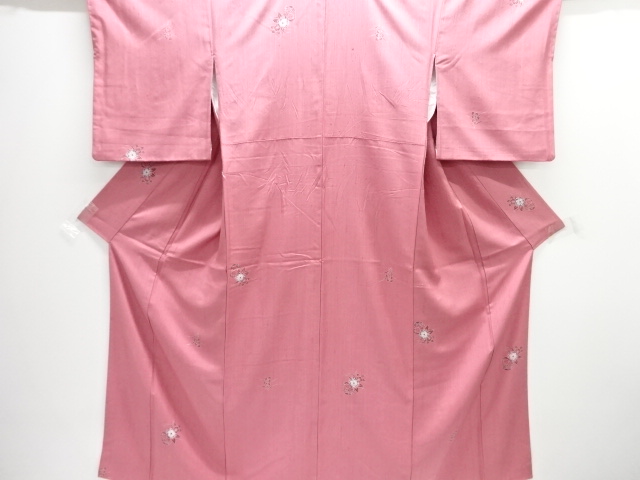 JAPANESE KIMONO / FUSHI TSUMUGI / SHIBORI / FLORAL PLANTS